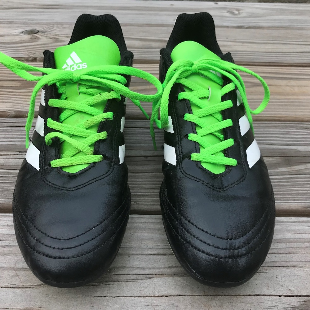Adidas Men Cleats Shoe Sneaker Black/Green/White - Picture 3 of 8